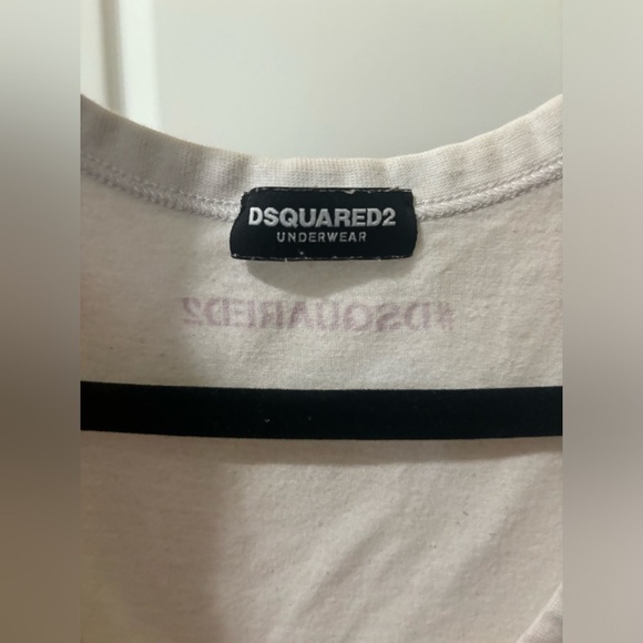Dsqared2 White Cotton Tank Top with Red Logo Design Men's Size Medium - Picture 4 of 4